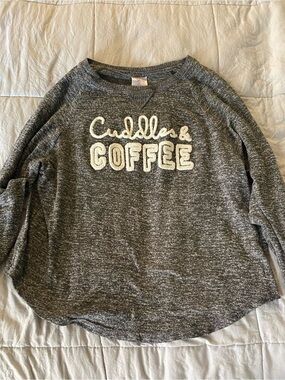 Secret Treasures Gray 'Cuddles & Coffee' Sweatshirt Top